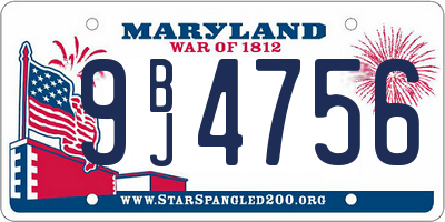 MD license plate 9BJ4756