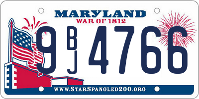 MD license plate 9BJ4766