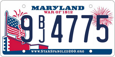 MD license plate 9BJ4775