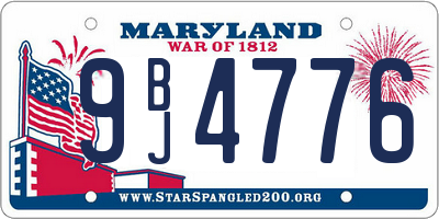 MD license plate 9BJ4776