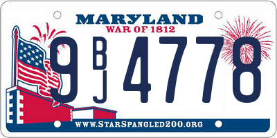 MD license plate 9BJ4778