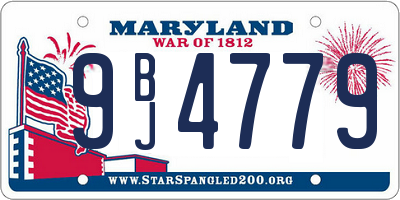 MD license plate 9BJ4779