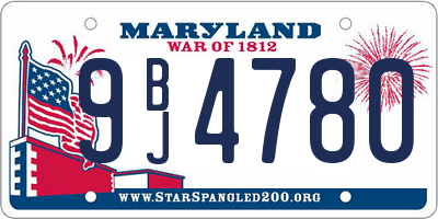 MD license plate 9BJ4780