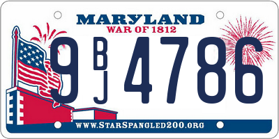 MD license plate 9BJ4786
