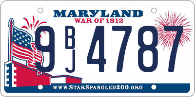 MD license plate 9BJ4787