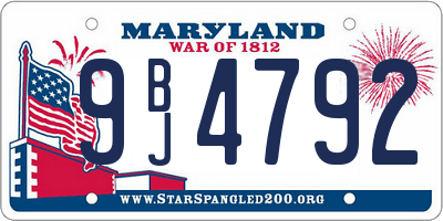 MD license plate 9BJ4792