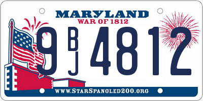 MD license plate 9BJ4812