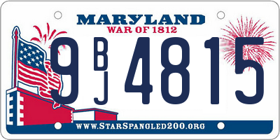 MD license plate 9BJ4815
