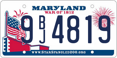 MD license plate 9BJ4819