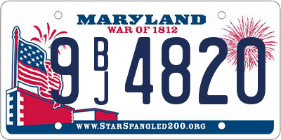 MD license plate 9BJ4820