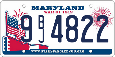 MD license plate 9BJ4822