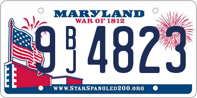 MD license plate 9BJ4823