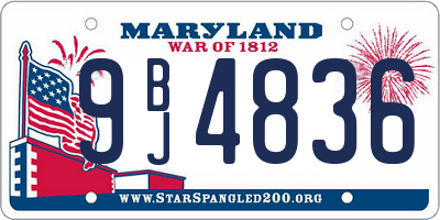 MD license plate 9BJ4836