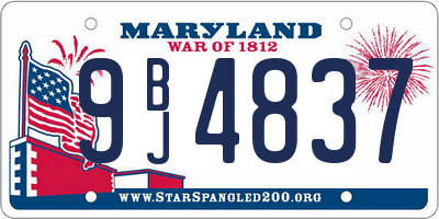 MD license plate 9BJ4837
