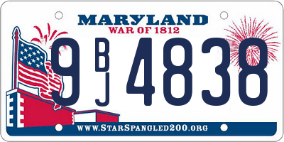 MD license plate 9BJ4838