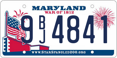 MD license plate 9BJ4841