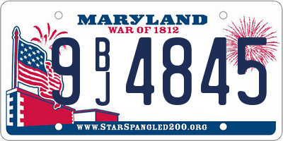 MD license plate 9BJ4845