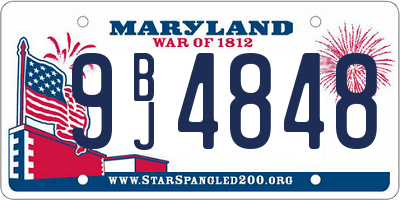 MD license plate 9BJ4848