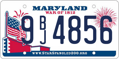 MD license plate 9BJ4856