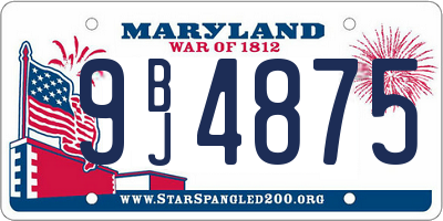 MD license plate 9BJ4875