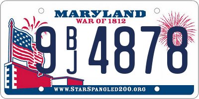 MD license plate 9BJ4878