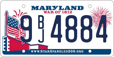 MD license plate 9BJ4884