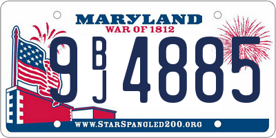 MD license plate 9BJ4885