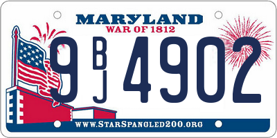 MD license plate 9BJ4902