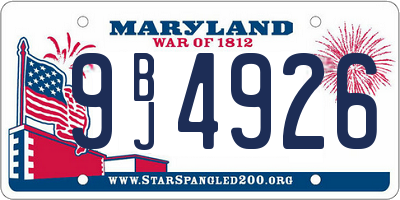 MD license plate 9BJ4926