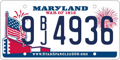 MD license plate 9BJ4936