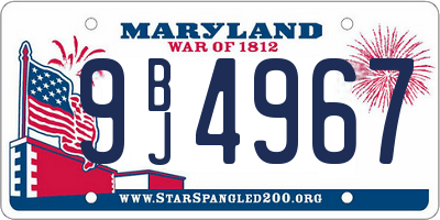 MD license plate 9BJ4967