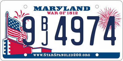 MD license plate 9BJ4974