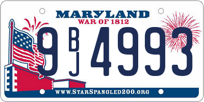 MD license plate 9BJ4993