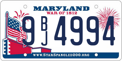 MD license plate 9BJ4994