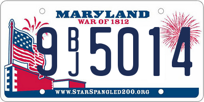 MD license plate 9BJ5014