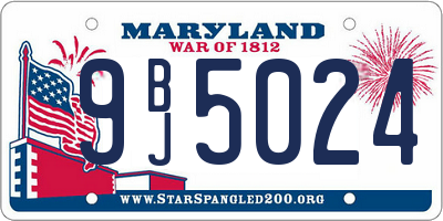 MD license plate 9BJ5024