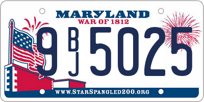 MD license plate 9BJ5025