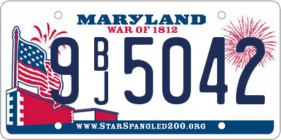 MD license plate 9BJ5042