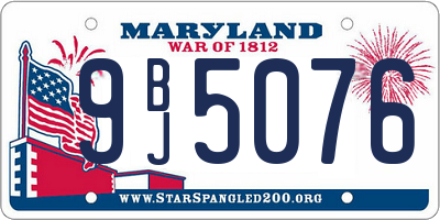 MD license plate 9BJ5076