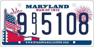 MD license plate 9BJ5108