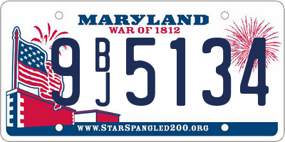 MD license plate 9BJ5134
