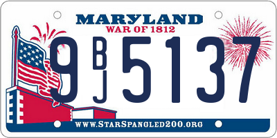 MD license plate 9BJ5137