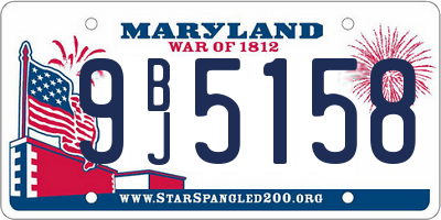 MD license plate 9BJ5158