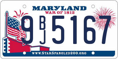 MD license plate 9BJ5167