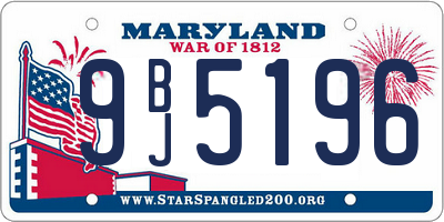 MD license plate 9BJ5196