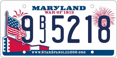 MD license plate 9BJ5218