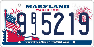 MD license plate 9BJ5219