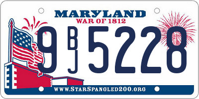 MD license plate 9BJ5228