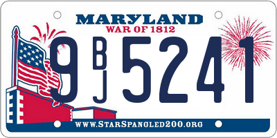MD license plate 9BJ5241