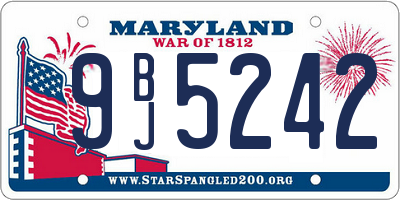 MD license plate 9BJ5242